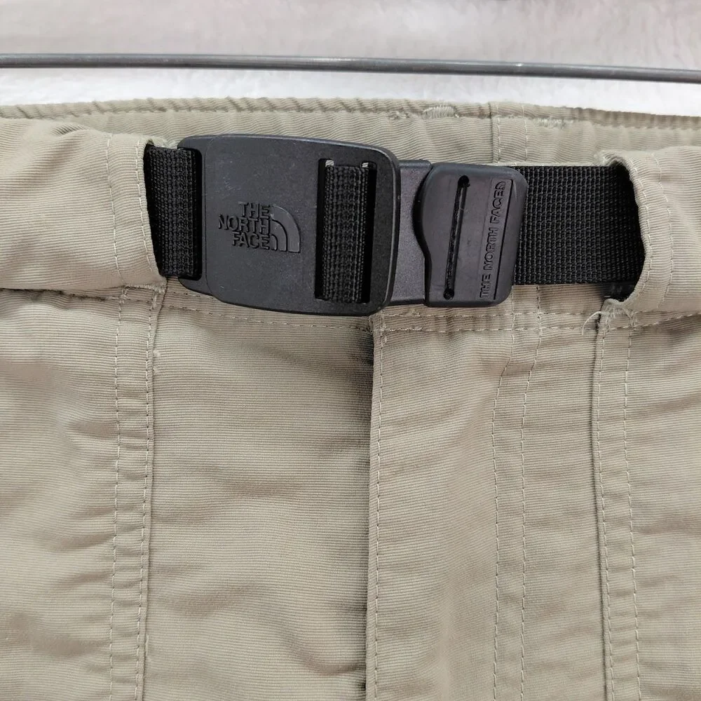 The North Face Paramount Peak Convertible Pants Mens Medium Beige Belted Outdoor
